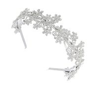 DECOMELODY Vintage Headband Headpiece for Women Retro Rhinestone Hair Band Wedding Hair Accessories for Prom Adult Headbands Girl Head Band Tiaras Women Alloy Silver