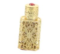 DECOMELODY Vintage Hollow Pattern Perfume Bottle Gold Refillable Fragrance Container for Travel DIY Scent Creation Portable Egyptian Style Storage for Everyday Use