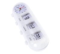 DECOMELODY Vintage Manual Flip Calendar Clock Compact Abs Plastic Perpetual Desktop Clock with Day Date Display for Bedroom and Office Decor