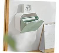DECOMELODY Wall Mounted Sanitary Napkin Storage Box with Compartments Cotton Pad Organizer for Bathroom and Dorm Space Saving Home Supply Container in Light Tea Green