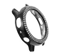 DECOMELODY Watch Frame Case Sparkling Double Row Bumper Cover Hard Shell Scratch Shockproof Watch Protector Easy Installation Black