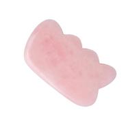 DECOMELODY Wave Shaped Natural Rose Quartz Gua Sha Board Facial Massage Tool for Women Smooth Edges Scraping Therapy for Neck and Face Portable Skin Nourishing Massager