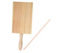 DECOMELODY Wear-Resistant Wooden Gnocchi Board with Paddle for Household Pasta Making Convex-concave Texture for Better Sauce Grip Convenient Handle for Easy Dough Kneading and Shaping