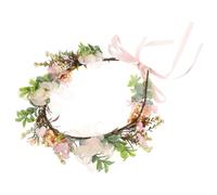 DECOMELODY Wedding Artificial Floral Dog Collar with Bowknot, Simulation Flower Crown for Pets, Dog and Cat Photo Prop Accessory for Wedding and Special Occasions