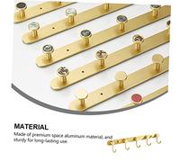 DECOMELODY White Gold Hook Bathroom Wall Hanging Clothes and Hat Hook Stylish Delicate Row Rack with Strong Load Capacity for Home Salon Hotel and Store Use