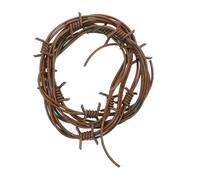 DECOMELODY Wire Chain Props Dark Halloween Fake Rusted Adults DIY Barbed Wires Decoration Faux Fencing Halloween Prop Decorations Outdoor Goth LED Pvc Brown