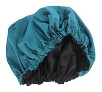 DECOMELODY Women's Large Shower Cap Elastic Bath Hat Button Closure, Reusable Sauna Hat Black Lining, Suitable for Long Hair and Shower Essentials