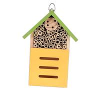 DECOMELODY Wooden Bee House Garden Nesting Box Decorative Insect Shelter for Bees Butterflies Ladybugs Natural Wood Cabin for Outdoor Wildlife Habitat and Pollination