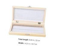 DECOMELODY Wooden Microscope Slide Storage Box with Slots Plated Lock Natural Wood Case for Prepared Biology Slides Scientific Educational Specimen Organizer for Lab and Classroom Use