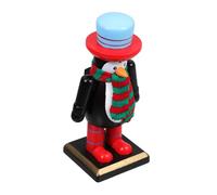 DECOMELODY Wooden Nutcracker Puppet Christmas Decoration Penguin Figure Desktop Ornament Festive Xmas Window Display