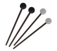 DECOMELODY Wooden Rubber Drum Mallets Convenient to Hold 2 Pairs with Smooth Surface Practical Percussion Sticks for Marimba and Tongue Drum for Beginners and Professionals