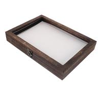 DECOMELODY Wooden Specimen Display Box for Insects and Butterflies, Pine Wood Frame 31x22x4cm White Pinning Mat, Lockable Display Case for Entomology and Botanical Collections Random Style