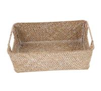 DECOMELODY Woven Bread Basket White Washed Multi Function Storage Basket for Fruits Snacks Vegetables Kitchen Dining Desktop Use