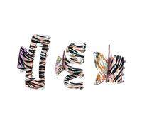 DECOMELODY Zebra Pattern Hair Claw Clip 3pcs Set Gradient Color Acrylic Hair Jaw Clamp for Women and Girls Large Geometric W-shape Butterfly