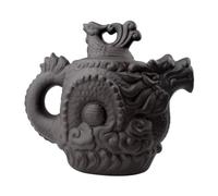 DECOMELODY Zisha Clay Tea Pot with Embossed Dragon Ergonomic Scald Handle Kung Fu Teapot for Loose Chinese Tea Brewing at Home Office