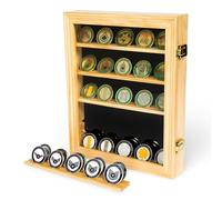 DECOMIL Challenge Coin Display Case |14"x 11"| Medal Display , Poker Chip Case | Display Shelf for Collectibles , 30 Coin , Oak Finish