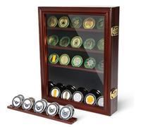 DECOMIL - Lockable 30 Military Challenge Coin, Poker Chip, Sports Coin Display Case Cabinet, Glass door, Coin30-CHR