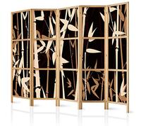 decomonkey 5 panel Room Divider - 89" x 68" / 225 x 171cm Nature Bamboo Flowers Decorative Privacy Screen for Room Separation Home Office Spa