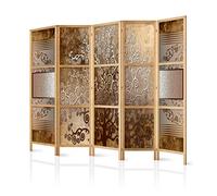 decomonkey 5 panel Room Divider - 89" x 68" / 225 x 171cm Oriental Brown Tree Decorative Privacy Screen for Room Separation Home Office Spa