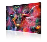 decomonkey | Canvas Print Animal Abstract | 35.4" x 23.6" / 90x60 cm | Wall Art | Wall Picture | Non-Woven Canvas | Photo 1 piece | Buffalo Image Modern Decoration Print | Living Room | Corlorful