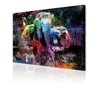 decomonkey | Canvas Print Animal Abstract | 35.4" x 23.6" / 90x60 cm | Wall Art | Wall Picture | Non-Woven Canvas | Photo 1 piece | Elephant Image Modern Decoration Print | Living Room | Corlorful