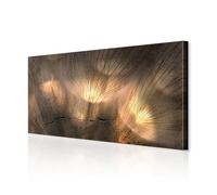 decomonkey Canvas Print Dandelions 47.2" x 23.6" / 120x60 cm 1-piece canvas prints Picture on canvas Fleece wall mural Art print Wall decoration Living room Modern Dandelion Flowers Stone Brown