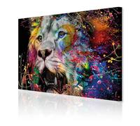 decomonkey | Canvas Print Lion Abstract | 35.4" x 23.6" / 90x60 cm | Wall Art | Wall Picture | Non-Woven Canvas | Photo 1 piece | Animal Image Modern Decoration Print Decor | Bedroom | Colorful