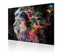 decomonkey | Canvas Print Lion Abstract | 35.4" x 23.6" / 90x60 cm | Wall Art | Wall Picture | Non-Woven Canvas | Photo 1 piece | Animal Image Modern Decoration Print Decor | Living Room | Colorful