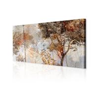 decomonkey Canvas Print Tree Abstract 31.5" x 15.7" / 80x40 cm 1-piece canvas prints Picture on canvas Fleece wall mural Art print Wall decoration Living room Landscape Forest Sepia Concrete Brown