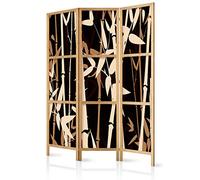 decomonkey Room Divider Nature Bamboo Flowers 135x171 cm 3 Panel
