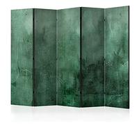 decomonkey Screen room divider interior Plants 225x172 cm 5 Piece Double Sided Room Divider Wall Standing Partition Privacy Screen Spanish Wall Living Room Wood Foliage Nature