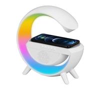 DECOnology Night Light with Wireless Phone Charging Bluetooth Speaker Atmosphere,Multiple Lighting Effects LED Table Lamp for Bedroom, Living Room, Office (BT23)