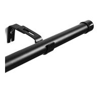 Deconovo 25mm Bay Window Curtain Pole, 76-116cm, Black Curtain Rods with Black Cap Finials for Eyelet Curtains