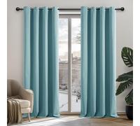 Deconovo Bedroom Blackout Curtains Super Soft Solid Thermal Insulated Eyelet Blackout Curtains for Boys Sky Blue 46x63 Inch 2 Panels