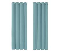 Deconovo Bedroom Blackout Curtains Super Soft Solid Thermal Insulated Eyelet Blackout Curtains for Boys 46 x 72 Inch Sky Blue 1 Pair