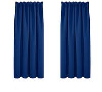 Deconovo Bedroom Curtains Super Soft Thermal Insulated Energy Saving Blackout Curtains Pencil Pleat Window Treatment for Boys 52x54 Inch Blue 2 Panels