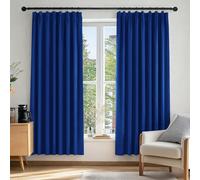 Deconovo Bedroom Curtains Super Soft Thermal Insulated Energy Saving Blackout Curtains Pencil Pleat Window Treatment for Boys 52x72 Inch Blue 2 Panels