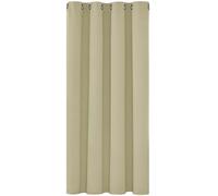 Deconovo Beige Room Darkening Eyelet Curtain Thermal, Single Panel 132 x 138 cm, Energy Saving, OEKO-TEX Certified, Window Curtain for Bedroom, Study and Small Window, 52 x 54 Inch