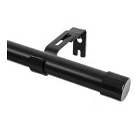 Deconovo Black Curtain Pole for Bay Window, Door Curtain Pole 76cm with Adjustable Brackets, Extendable Curtain Poles for Eyelet Curtains, 76cm, Black