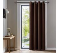 Deconovo Blackout Curtain for Living Room & Bedroom - Eyelet Noise Reduction Energy Saving Light Blocking Thermal Door Curtain - OEKO-TEX Certified, 132x183cm, Chocolate