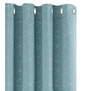 Deconovo Blackout Curtains, Eyelet Curtains, Diamond Foil Printed Energy Saving Curtains for Bedroom, 52 x 90 Inch(Width x Length), Sky Blue, One Pair