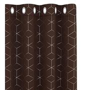 Deconovo Blackout Curtains, Eyelet Curtains, Diamond Foil Printed Thermal Insulated Curtains for Living Room, 46" Width x 90" Length, Chocolate, 2 Panels
