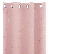 Deconovo Blackout Curtains, Eyelet Curtains, Home Decoration Gold Constellation Printed Thermal Insulated Curtains for Bedroom, 46 x 72 Inch(Width x Length), Coral Pink, 2 panels
