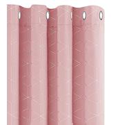 Deconovo Blackout Curtains, Eyelet Curtains, Noise Reduction Curtains, Foil Printed Diamond for Girls Bedroom, 46 x 90 Inch(Width x Length), Coral Pink, 2 Panels