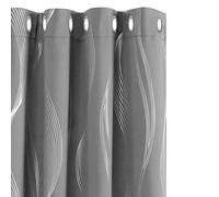 Deconovo Blackout Curtains Grey W52 x D90 Inch Silver Wave Line Foil Printed Light Blackout Curtains Thermal Insulated Curtains Eyelet Curtains for Baby Nursery Light Grey Two Panels