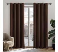 Deconovo Blackout Curtains Noise Reduction Curtains Eyelet Blackout Curtains for Baby Nursery Brown W55 x L70 Inch 1 Pair