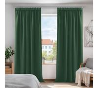 Deconovo Blackout Curtains Pencil Pleat Curtains and Rod Pocket Curtains for Bedroom W55xL69 Inch Dark Forest