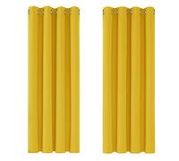 Deconovo Blackout Curtains Super Soft Bedroom Curtains Thermal Insulated Energy Saving Curtains for Kids Mellow Yellow 46x63 Inch 2 Panels