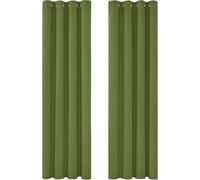 Deconovo Blackout Curtains Super Soft Bedroom Thermal Insulated Energy Saving Kids Curtains for Door 55 x 114 Inch Green 1 Pair
