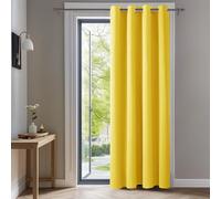 Deconovo Blackout Curtains - Super Soft, Thermal Insulated, Energy Saving, Eyelet Curtains for Kids' Bedroom - Mellow Yellow, 55 x 114 Inch, 1 Panel